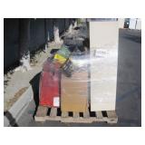 METAL STORAGE CABINET, TILE CUTTER, MULCH COVER