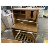 WOODEN DESK & DRAWERS