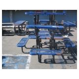 TWO METAL LUNCH TABLES