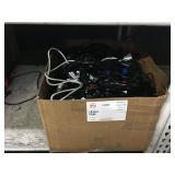 BOX OF ASSORTED COMPUTER POWER CORDS