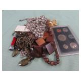 1 BAG W/JEWELRY, COINS