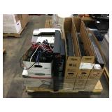 3 43" TV, PRINTER & ASSORTED COMPUTER EQUIPMENT