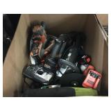 BOX OF ASSORTED POWER TOOLS