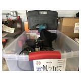 (1) BOX OF ASSORTED TOOLS AND BINOCULARS: STANLEY