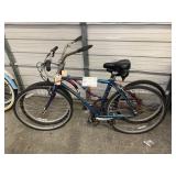 2 BICYCLES: BLUE SPECIALIZED, PURPLE BEACH CRUISER