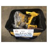 (1) TOOL BAG WITH DeWALT POWER DRILLS:
