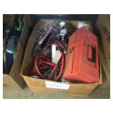 TOOL BOX WITH HAND TOOLS, JUMPER CABLES: OTHER MIS