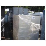 ROW OF FILING CABINETS & METAL SHELVES