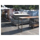 ROW WITH STAGE PLATFORMS, WORK TABLE