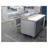 STAINLESS STEEL PREP TABLE AND SINK UNIT