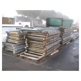 ROW OF PALLET RACK UPRIGHTS & CROSS MEMBERS