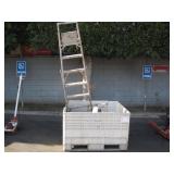 CRATE WITH 6 PROPANE TANK & EXTENSION  LADDER