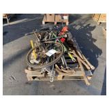 PALLET OF ASSORTED PIPE BENDERS & BICYCLES