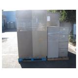 METAL STORAGE CABINETS & 2 FILING CABINETS