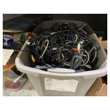 BOX OF ASSORTED COMPUTER WIRES & CHARGER CABLES