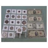 1 LOT W/MIX COINS, CURRENCY