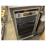(1) AUDIO SOUND RACK WITH AMPS, EQUALIZERS, & RECO