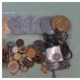 1 BAG W/MISC COINS, JEWELRY