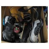 (1) BOX OF SHOES AND ROLLER SKATES