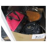 (1) BOX OF PURSES, GUN CASES, JACKET, & BACK PACK