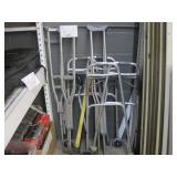 LOT OF ASSORTED CRUTCHES & WALKERS