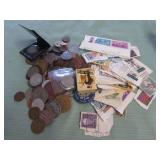1 LOT W/COINS,STAMPS