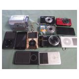 1 LOT W/CAMERAS, IPODS, CAMCORDER