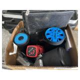(1) BOX OF PORTABLE SPEAKERS & CPS CC100