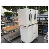 2 ELECTRONICS CABINETS WITH CASTERS
