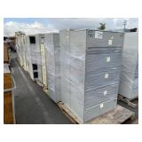 ROW OF METAL FILING CABINETS