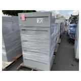 ROW OF METAL FILING CABINETS