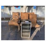 CUSHIONED PATIO CHAIRS & MINI FRIDGE