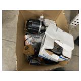 (1) BOX OF MISC. PARTS, TOOLS & ELECTRONICS