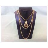 1 BAG WITH GOLD TONE MIXED JEWELRY, NECKLACES