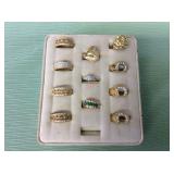 1 BAG WITH GOLD TONE RINGS