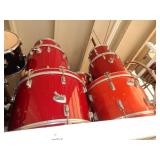 1 LOT OF RED PERCUSSION DRUMS
