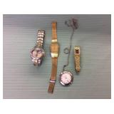 1 BAG WITH GOLD/SILVER TONE WATCHES