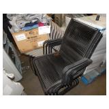 2 STACKS OF CHAIRS & 1 BOX OF WOMENS CLOTHES