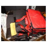 1 BOX OF BACKPACKS & MISC. ARTICLES OF CLOTHING