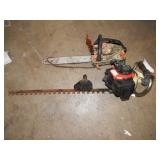 1 CHAIN SAW & 1 HEDGE TRIMMER