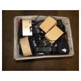 1 TOTE OF ANDROID BOXES & POWER ADAPTERS