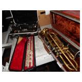 1 LOT OF FLUTES, CLARINETS & A TRUMPET