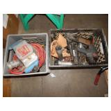 2 CRATES OF NAIL GUNS, CLARKE EDGER & TOOLS