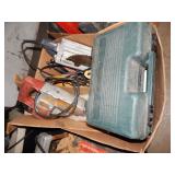 1 BOX OF MISC. POWER TOOLS CIRCULAR SAW, SANDERS &