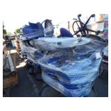 1 ROW OF BLUE OFFICE CHAIRS