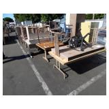 1 ROW OF CLASSROOM DESKS & CHAIRS