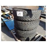 PALLEET OF USED BFG TIRE WITH RIMS AND STEP