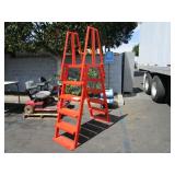 ORANGE STEEL CROSSOVER LADDER.