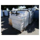 6 PALLETS OF ASSORTED OFFICE FURNITURE & SUPPLIES.
