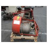 DRUM DOLLY & PORTABLE WINCH WITH ELECTRIC MOTOR.